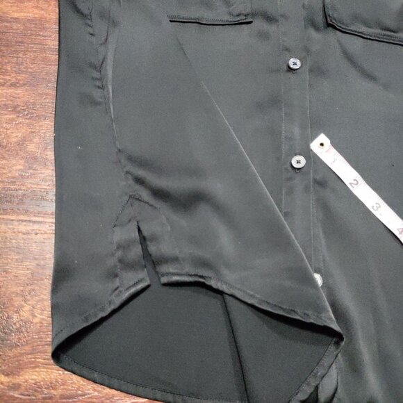 Derek Lam 10 Black Long-Sleeve Button-Up Blouse With Chest Pockets S - Picture 13 of 16